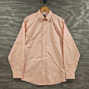 L.L. Bean NWOT SZ 17/34 Pink Traditional Fit Wrinkle Free Long Sleeve Button Up